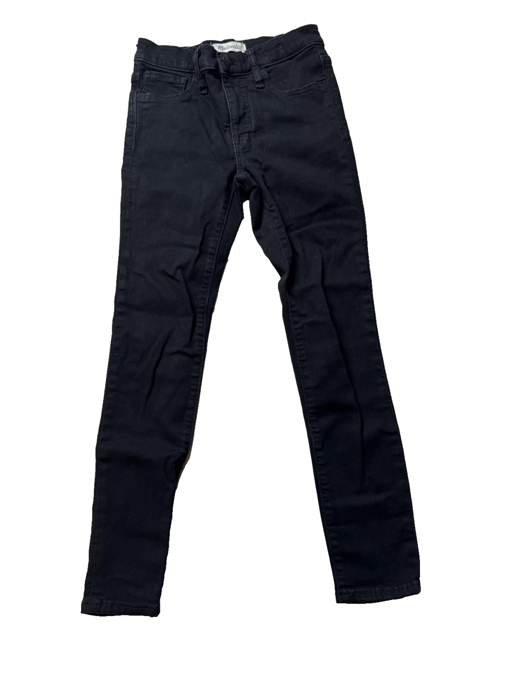 Madewell Roadtripper Jeans Womens 24 Black Skinny High Rise Stretch Pants Denim
